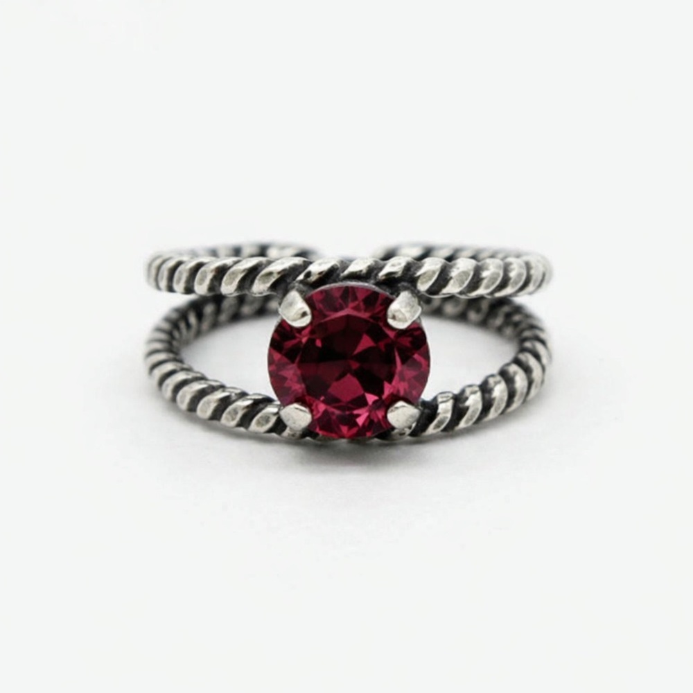 Handmade Swarovski Crystal Double Band Ring | Adjustable | Statement Sparkle
